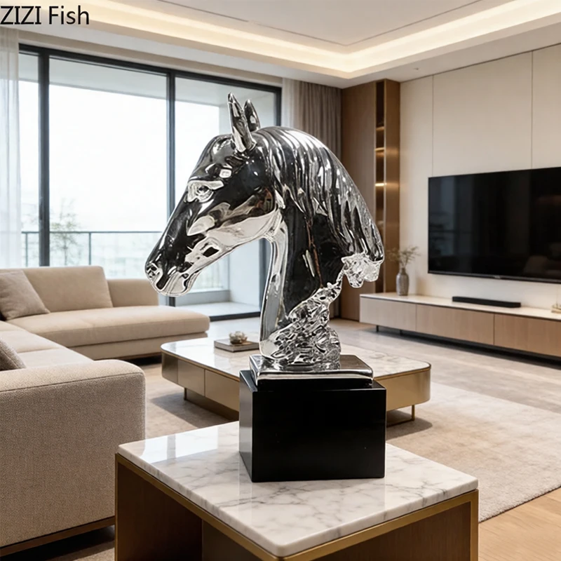 Golden/Silver Horse Head Sculpture Desk Decoration Abstract Horse Head Creative Crafts Ornaments Modern Home Decor Accessories
Golden/Silver Horse Head Sculpture Desk Decoration Abstract Horse Head Creative Crafts Ornaments Modern Home Decor Accessories