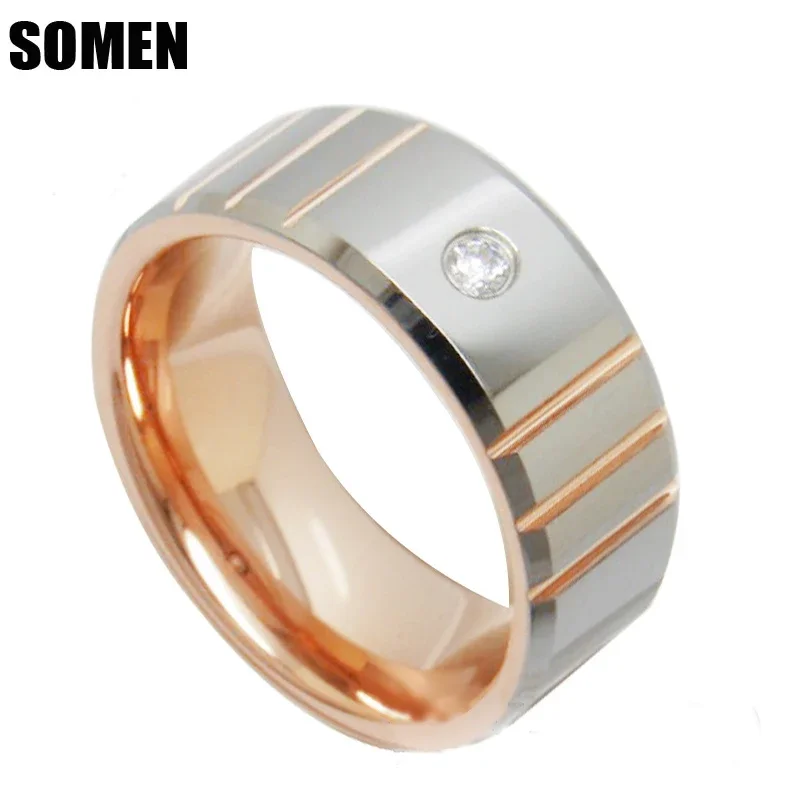 Somen 8mm Tungsten Carbide Rings High Polished Rose Gold Inlay Cubic Zirconia For Men Women Wedding Bands Engagement Ring
Somen 8mm Tungsten Carbide Rings High Polished Rose Gold Inlay Cubic Zirconia For Men Women Wedding Bands Engagement Ring