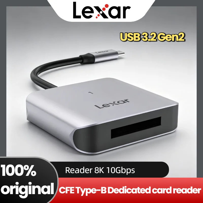 100%Original Lexar 510U CFexpress Type B Reader USB 3.2 Gen 2 10Gbps Built in USB C Cable for 8K RAW Video Photographer Pro
100%Original Lexar 510U CFexpress Type B Reader USB 3.2 Gen 2 10Gbps Built in USB C Cable for 8K RAW Video Photographer Pro