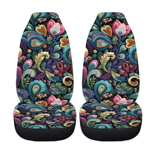 2pcs Bohemian Floral Auto Front Seat Protectors Non-Slip Breathable Cover Set For Car SUV Van Interior Decor
2pcs Bohemian Floral Auto Front Seat Protectors Non-Slip Breathable Cover Set For Car SUV Van Interior Decor