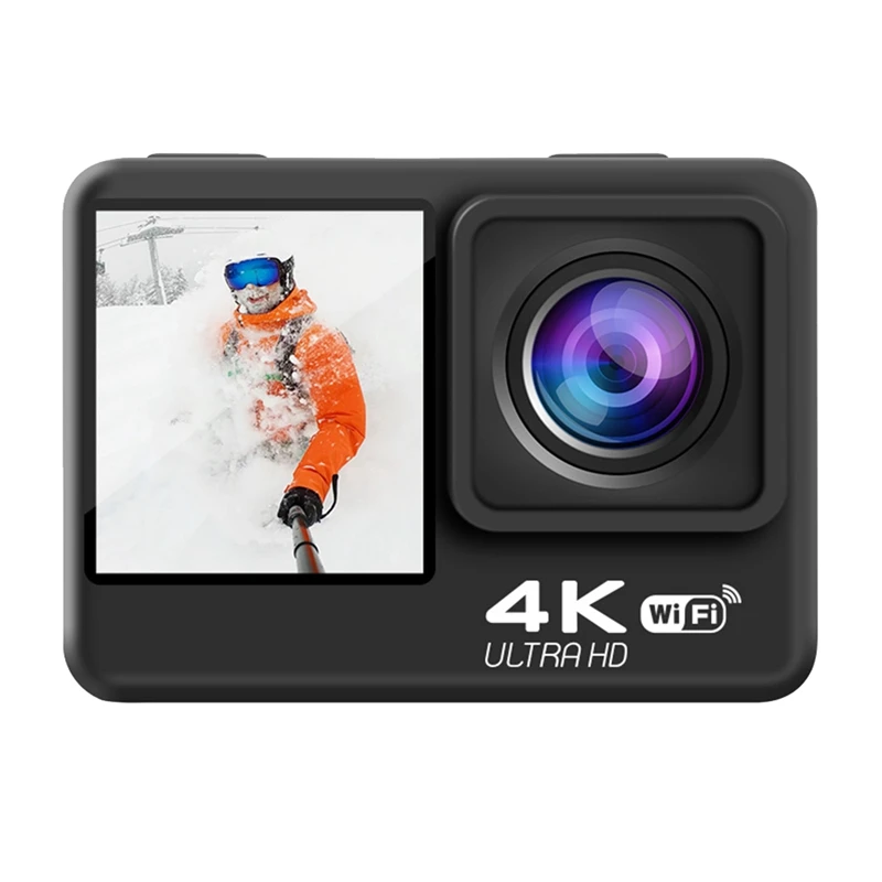 4K 60FPS Wifi Action Camera Anti-Shake DV Camera Dual Screen 170° Wide Angle 30M Waterproof Sport Camera
4K 60FPS Wifi Action Camera Anti-Shake DV Camera Dual Screen 170° Wide Angle 30M Waterproof Sport Camera