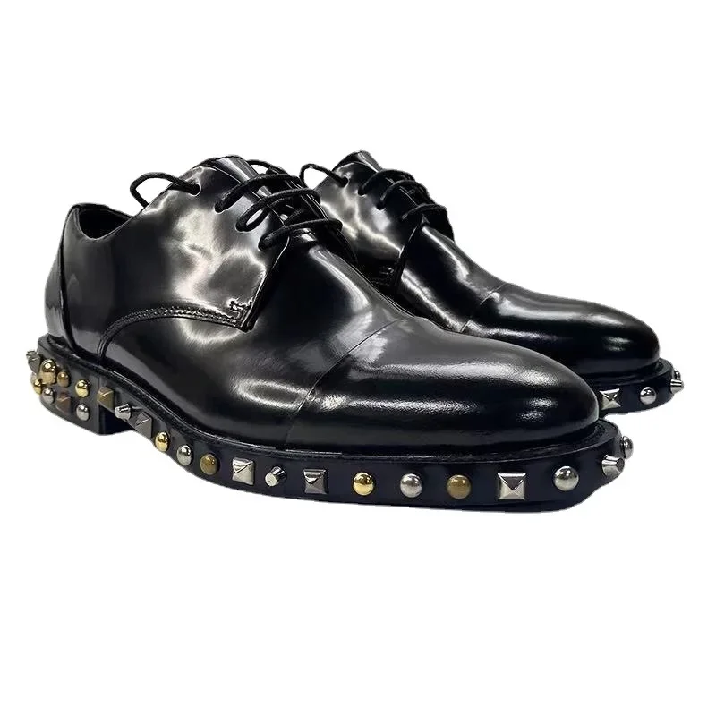 Men's Fashion Formal Leather Business Derby Shoes Toe Layer Genuine Leather Men's Shoes Trendy Metal Rivet Shoes for Men
Men's Fashion Formal Leather Business Derby Shoes Toe Layer Genuine Leather Men's Shoes Trendy Metal Rivet Shoes for Men