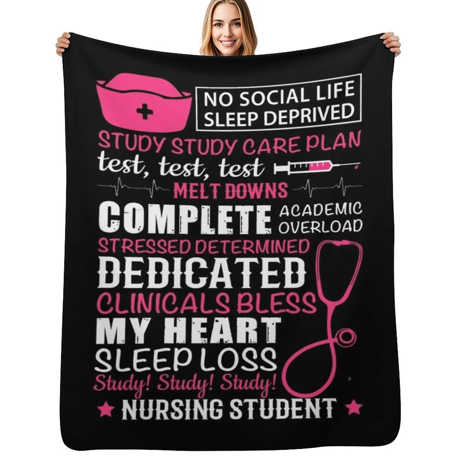 NURSING STUDENT Throw Blanket Portable Lightweight Blanket for Travel Camping
NURSING STUDENT Throw Blanket Portable Lightweight Blanket for Travel Camping