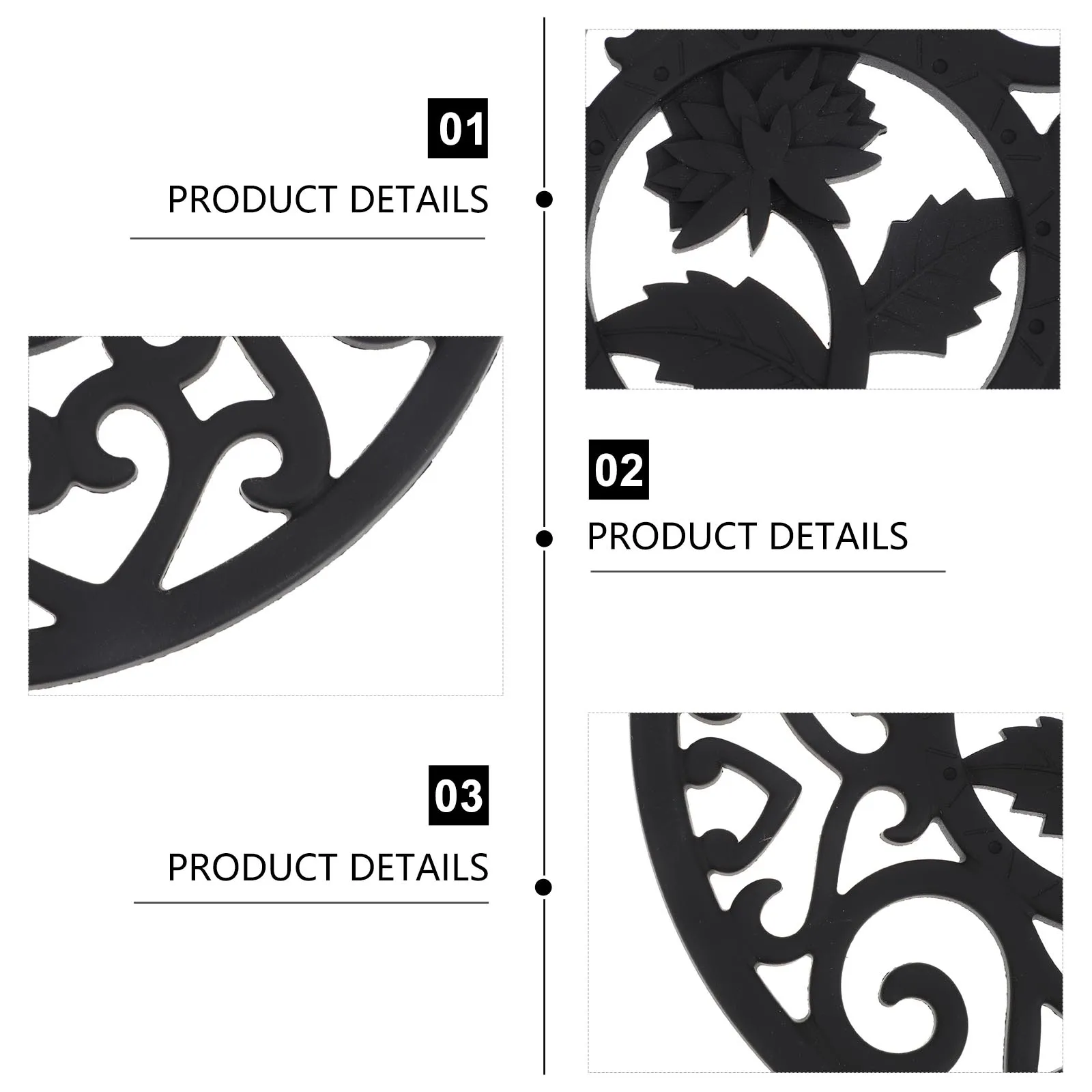3pcs Silicone Place Mat Heat Resistant Hollow Kitchen Table Mats Dish Drain Trivet Pot Holder For Bowls Cups Black
3pcs Silicone Place Mat Heat Resistant Hollow Kitchen Table Mats Dish Drain Trivet Pot Holder For Bowls Cups Black