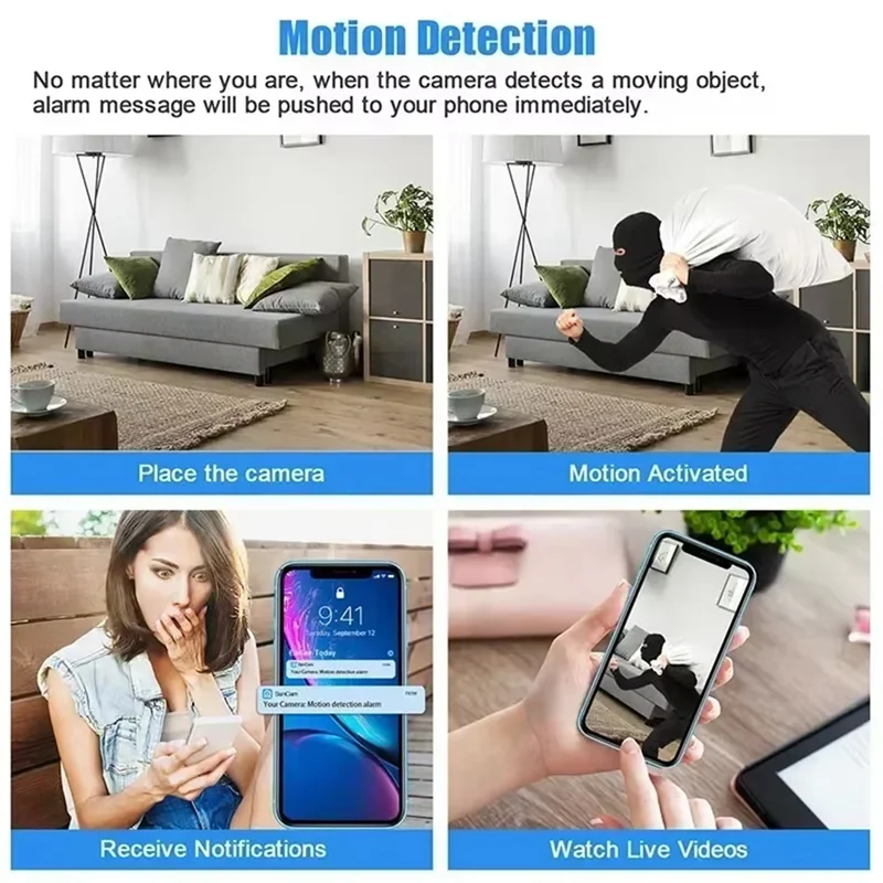 【B89E】IR Night Vision Motion Detection 4K HD Mini Wifi Camera Smart Home Video Camcorder Wireless Security Camera
【B89E】IR Night Vision Motion Detection 4K HD Mini Wifi Camera Smart Home Video Camcorder Wireless Security Camera