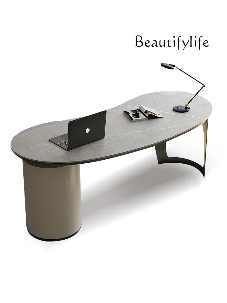 Italian minimalist bright rock slab desk household writing desk light luxury designer computer integrated table
Italian minimalist bright rock slab desk household writing desk light luxury designer computer integrated table