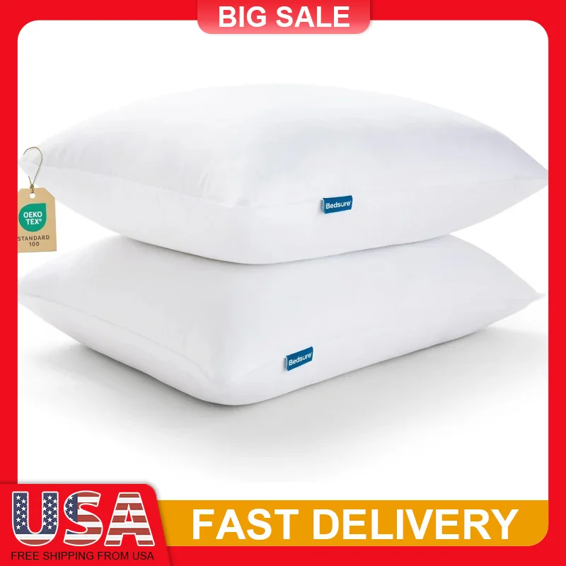 2pcs Pillows, Hotel Quality Down Alternative Pillows with 3 Firmness Options, OEKO-TEX Certified for Back Side Sleepers
2pcs Pillows, Hotel Quality Down Alternative Pillows with 3 Firmness Options, OEKO-TEX Certified for Back Side Sleepers