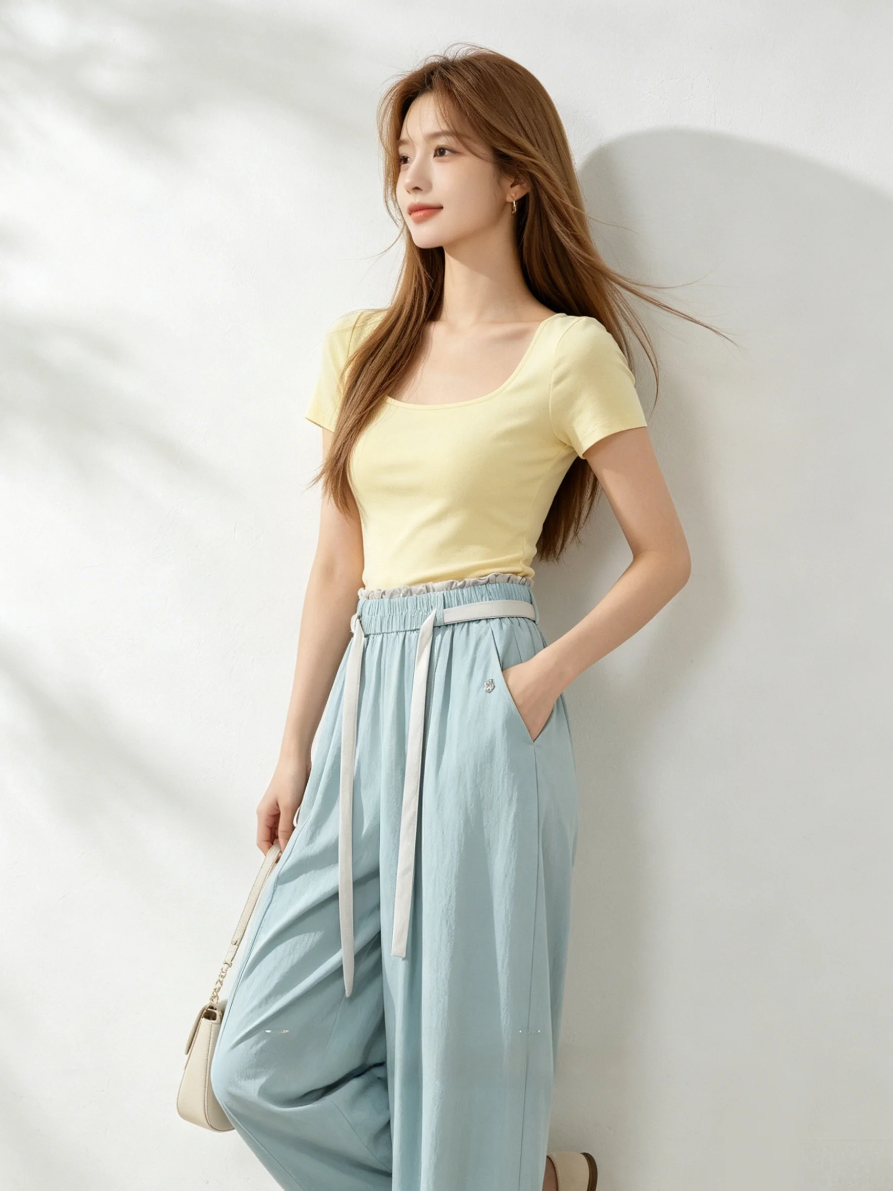 High Waist Elastic Waist Wide Leg Pants Women Summer Skin-friendly Lazy Style Loose Slimming Casual Long Trousers
High Waist Elastic Waist Wide Leg Pants Women Summer Skin-friendly Lazy Style Loose Slimming Casual Long Trousers