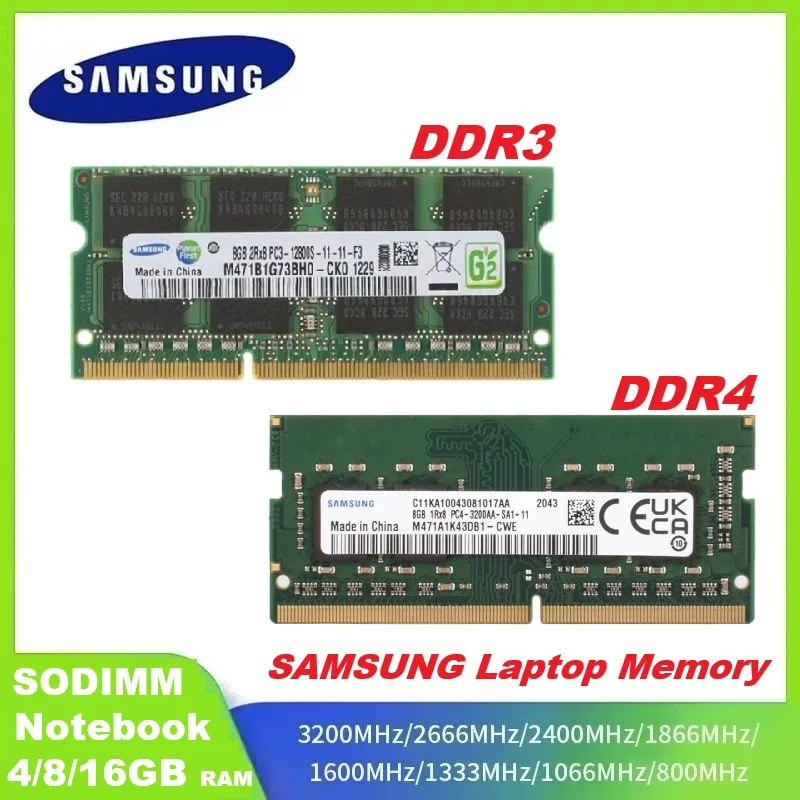 SAMSUNG DDR4 DDR3 Memory SODIMM Ram 16GB 8GB 4GB 2GB Laptop Memoria 3200 2400 1600 1333MHz High Performance Notebook Sodimm RAM
SAMSUNG DDR4 DDR3 Memory SODIMM Ram 16GB 8GB 4GB 2GB Laptop Memoria 3200 2400 1600 1333MHz High Performance Notebook Sodimm RAM