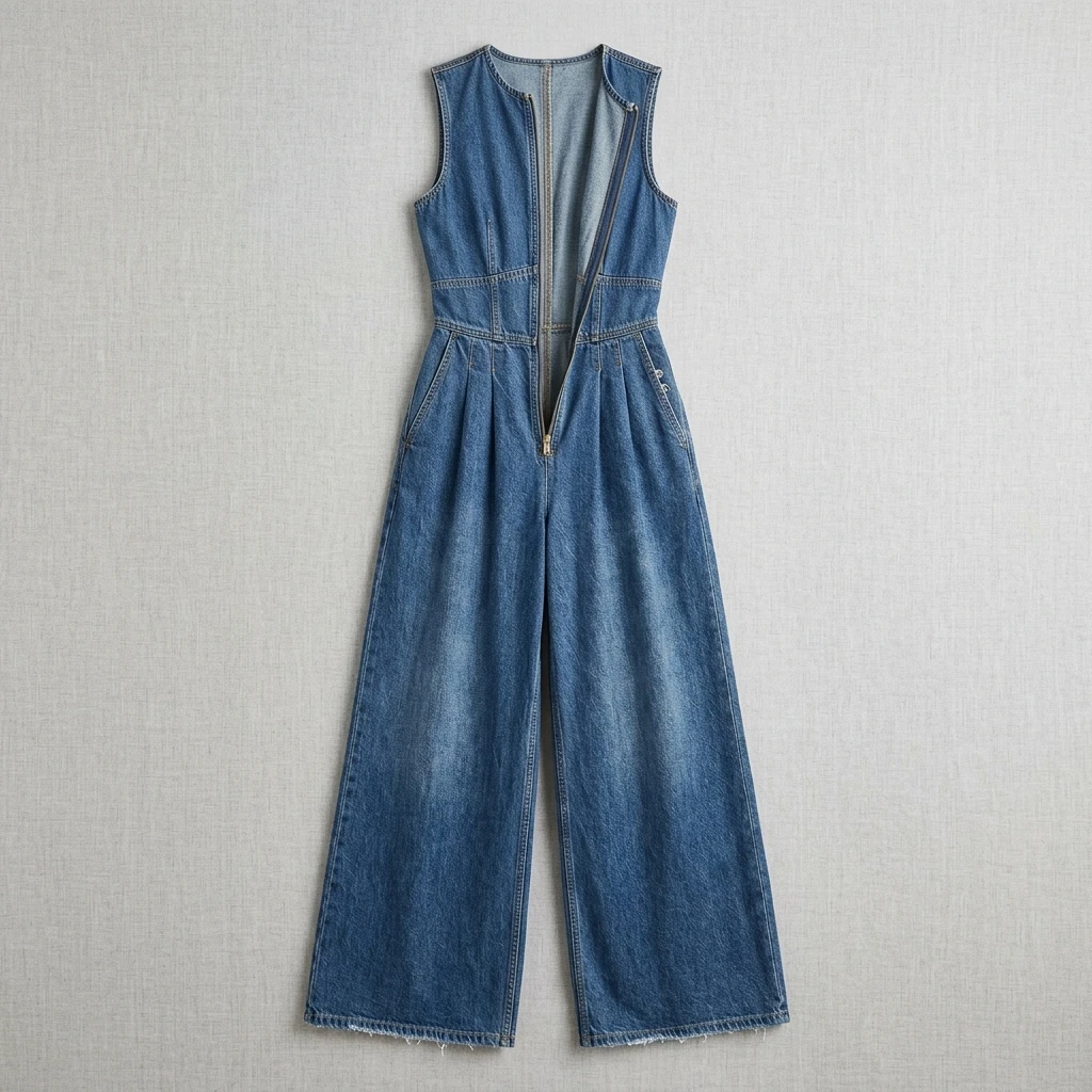 Uoozee Office Lady Trendy Zipper Denim Jumpsuit 2026 New Sleeveless High Waisted Wide Leg Pockets Elegant Party Evening Outfits
Uoozee Office Lady Trendy Zipper Denim Jumpsuit 2026 New Sleeveless High Waisted Wide Leg Pockets Elegant Party Evening Outfits