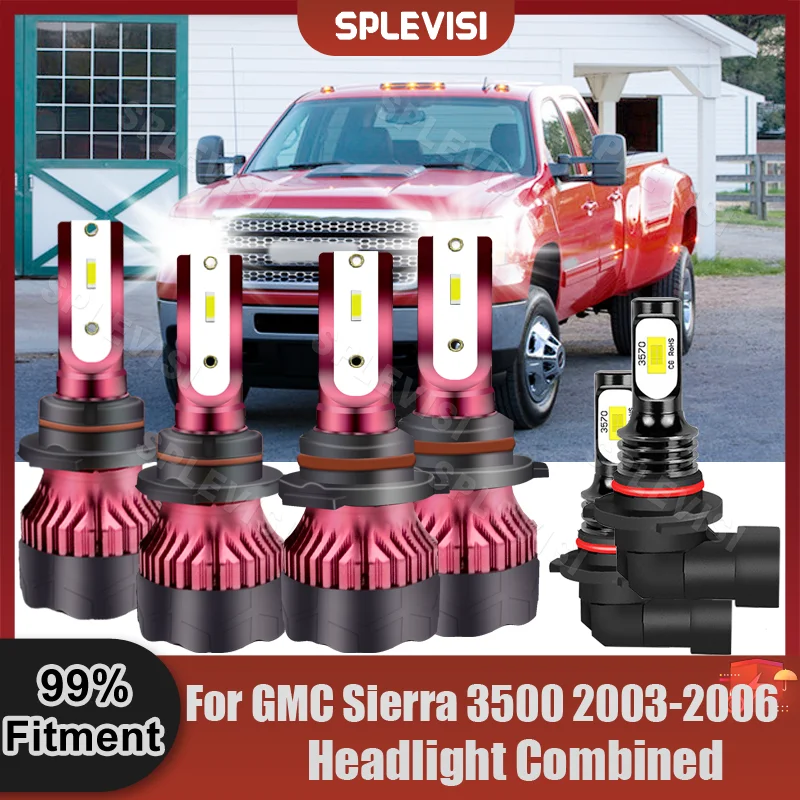6000K White LED Headlight Fog LED Bulbs Conversion Kit For GMC Sierra 3500 2003 2004 2005 2006 High Low Beam Fog Lamp CSP Bulb
6000K White LED Headlight Fog LED Bulbs Conversion Kit For GMC Sierra 3500 2003 2004 2005 2006 High Low Beam Fog Lamp CSP Bulb