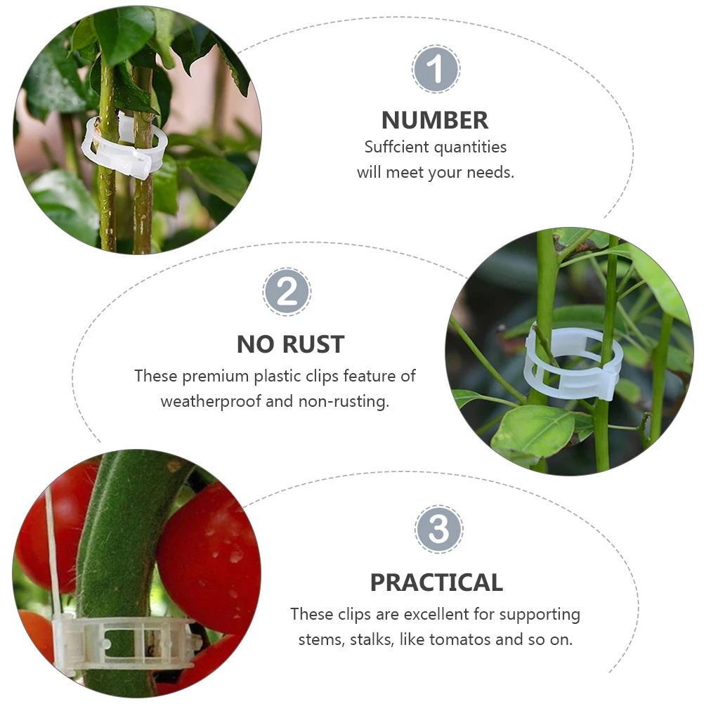 150pcs Plant Clips Durable Plastic Large Flower Vine Supports Tomato Bracket White Gardening Supplies Stems Stalks Tree
150pcs Plant Clips Durable Plastic Large Flower Vine Supports Tomato Bracket White Gardening Supplies Stems Stalks Tree