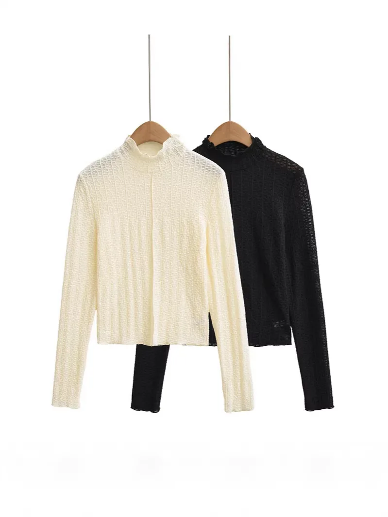 Women's Stand Collar See-Through Lace Base Shirt Elegant Thin Texture Long-Sleeved Inner Matching Top Hot Girl T-Shirt
Women's Stand Collar See-Through Lace Base Shirt Elegant Thin Texture Long-Sleeved Inner Matching Top Hot Girl T-Shirt
