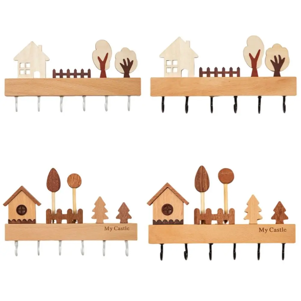 Non-toxic 6 Hooks Key Hook Rack Wall Mounted Wooden Door Back Clothes Hook Cute Punch-free Decorative Hook Housewarming Gift
Non-toxic 6 Hooks Key Hook Rack Wall Mounted Wooden Door Back Clothes Hook Cute Punch-free Decorative Hook Housewarming Gift