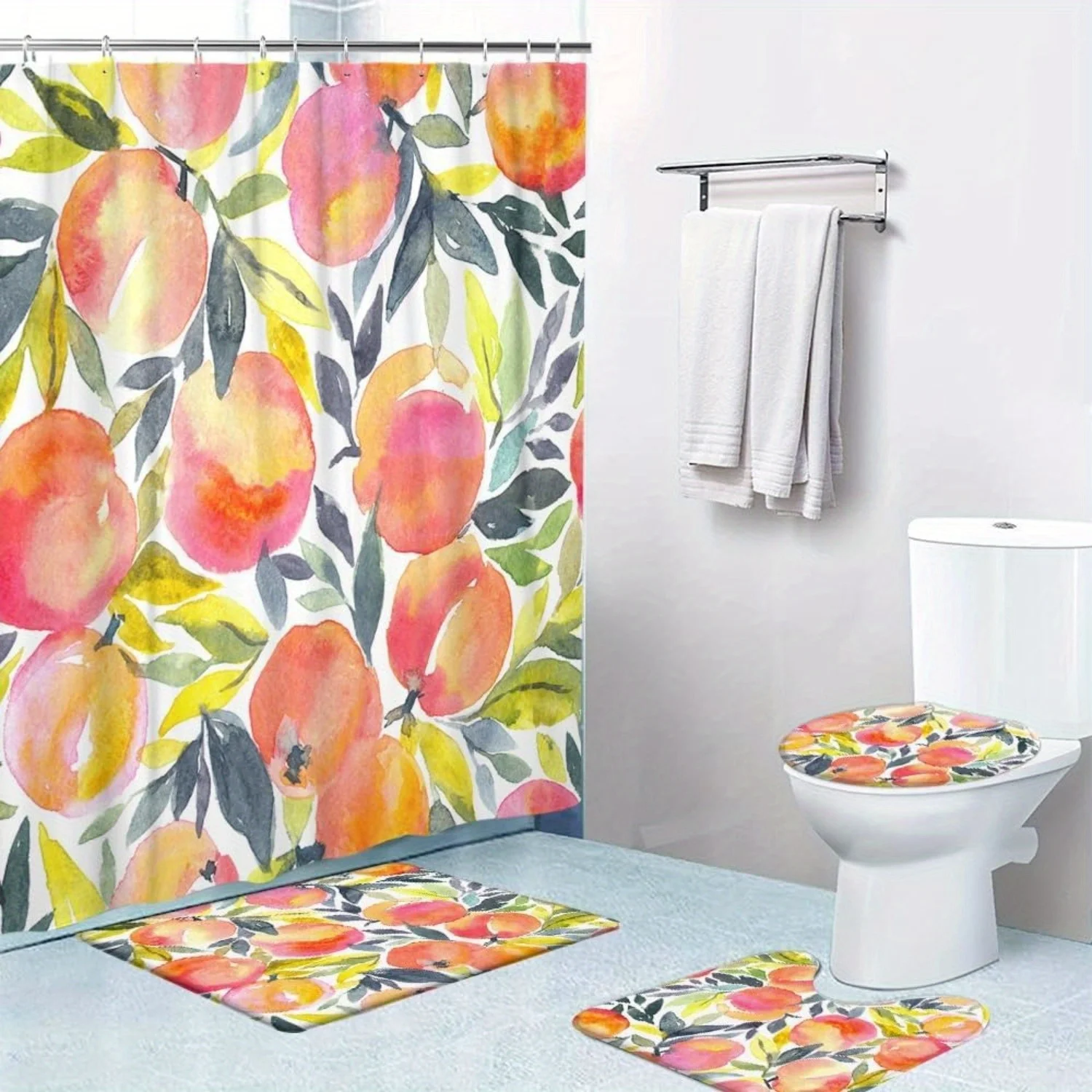 4 шт. Наборы занавесок для душа, акварельный персиковый набор для декора ванной комнаты с ковриками и аксессуарами, наборы декора для ванной комнаты
4 шт. Наборы занавесок для душа, акварельный персиковый набор для декора ванной комнаты с ковриками и аксессуарами, наборы декора для ванной комнаты