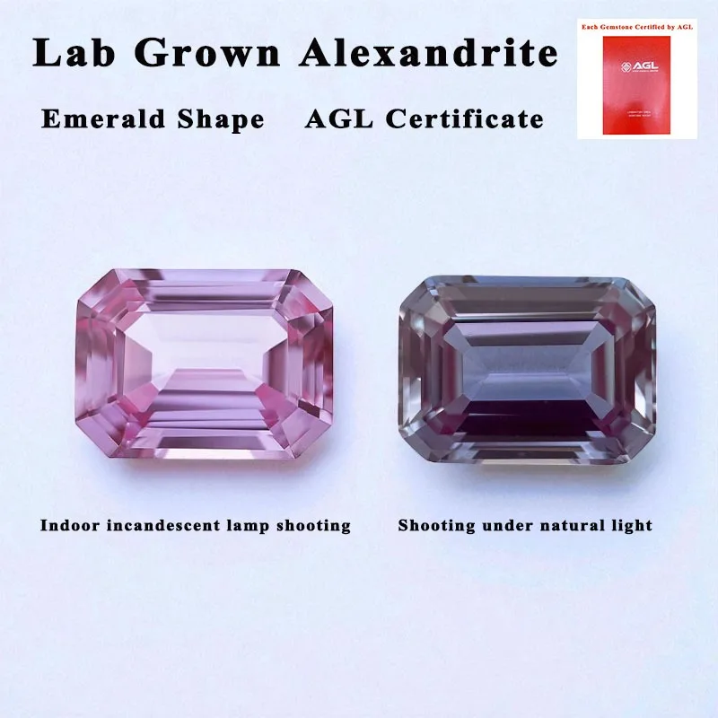 Lab Grown Alexandrite Stone Emerald Cut Gemstone for DIY Charms Ring Necklace Earrings Main Materials Selectable AGL Certificate
Lab Grown Alexandrite Stone Emerald Cut Gemstone for DIY Charms Ring Necklace Earrings Main Materials Selectable AGL Certificate