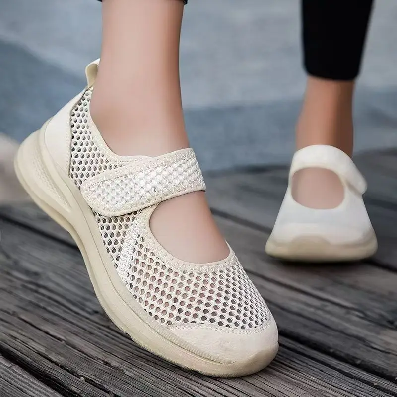 Women Mesh Hollow Out Big Size Casual Shoes Summer New Soft sole Non Slip Shallow Velcro Lightweight Elderly Walking Shoes
Women Mesh Hollow Out Big Size Casual Shoes Summer New Soft sole Non Slip Shallow Velcro Lightweight Elderly Walking Shoes