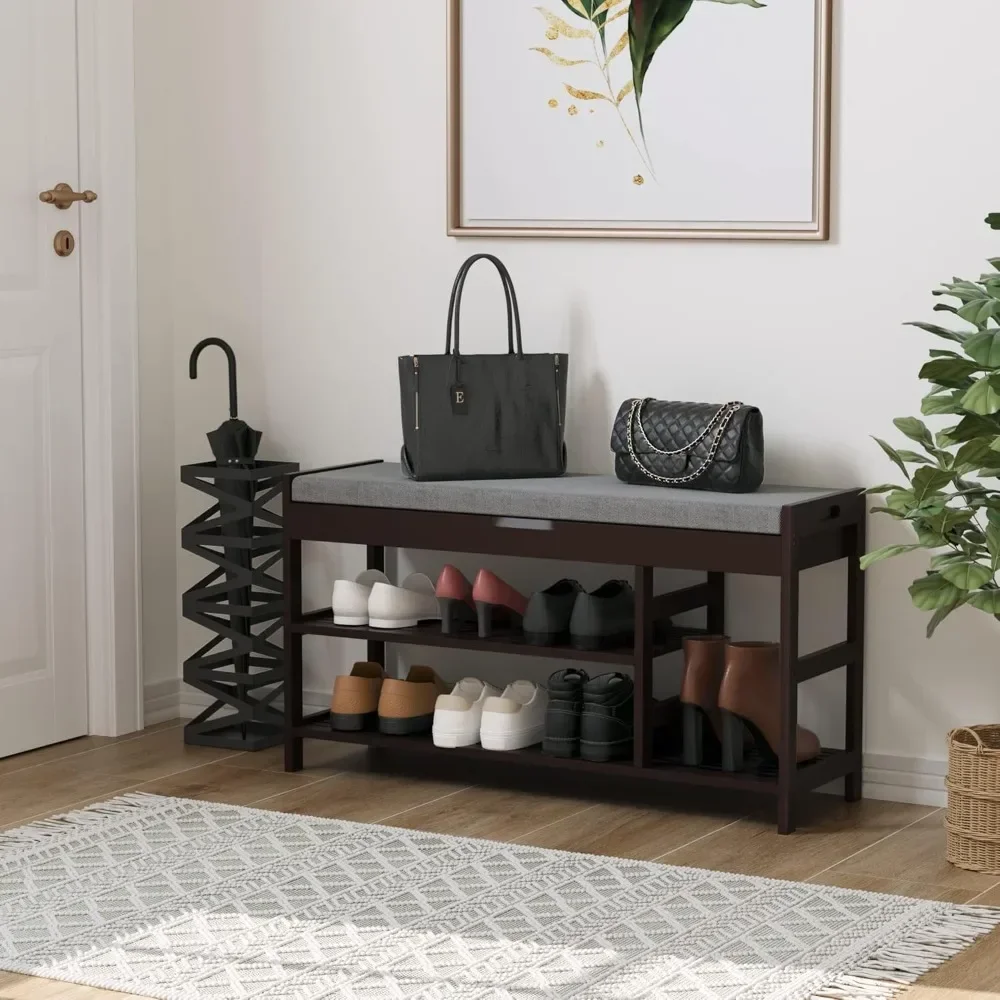 Bamboo Shoe Bench Rack with Storage, Entryway Storage Oiganizer Shelf with Padded Seat for Mudroom Bathroom,
Bamboo Shoe Bench Rack with Storage, Entryway Storage Oiganizer Shelf with Padded Seat for Mudroom Bathroom,