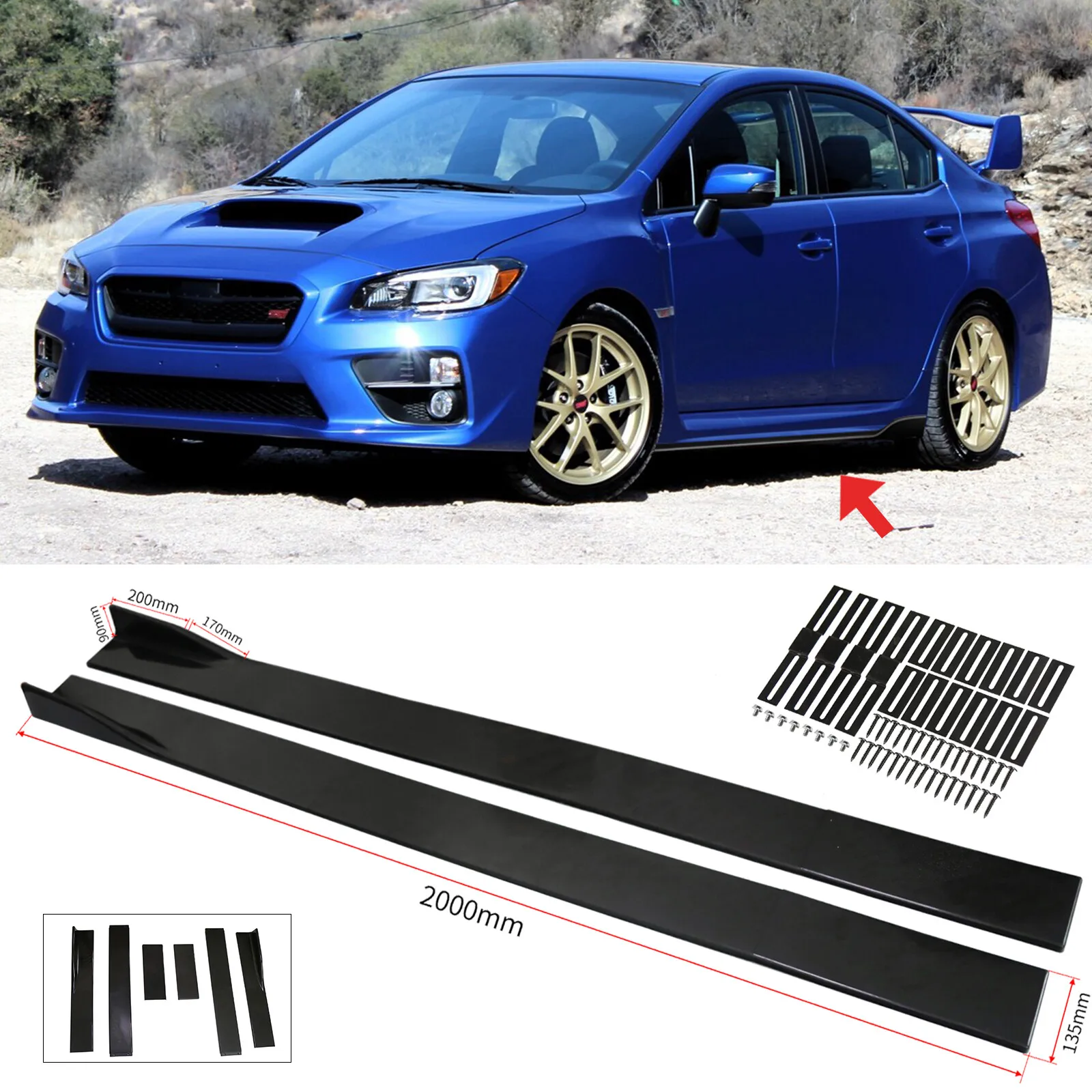 78.7'' Side Skirt Extension Lip Splitter Rocker Panel For Subaru Impreza WRX STI
78.7'' Side Skirt Extension Lip Splitter Rocker Panel For Subaru Impreza WRX STI