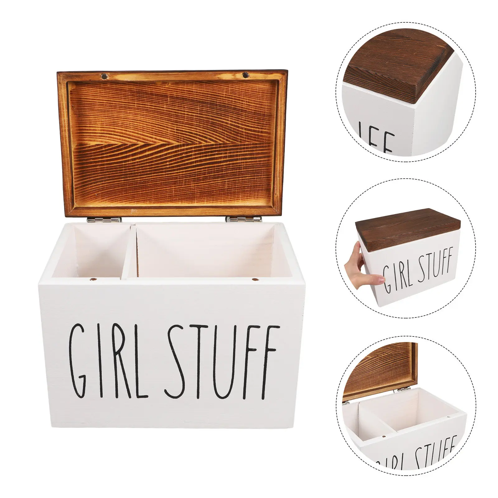 1pc Wooden Sanitary Napkin Storage Box Large Capacity Pad Organizer Bathroom Feminine Product Holder Dustproof Lid Period
1pc Wooden Sanitary Napkin Storage Box Large Capacity Pad Organizer Bathroom Feminine Product Holder Dustproof Lid Period