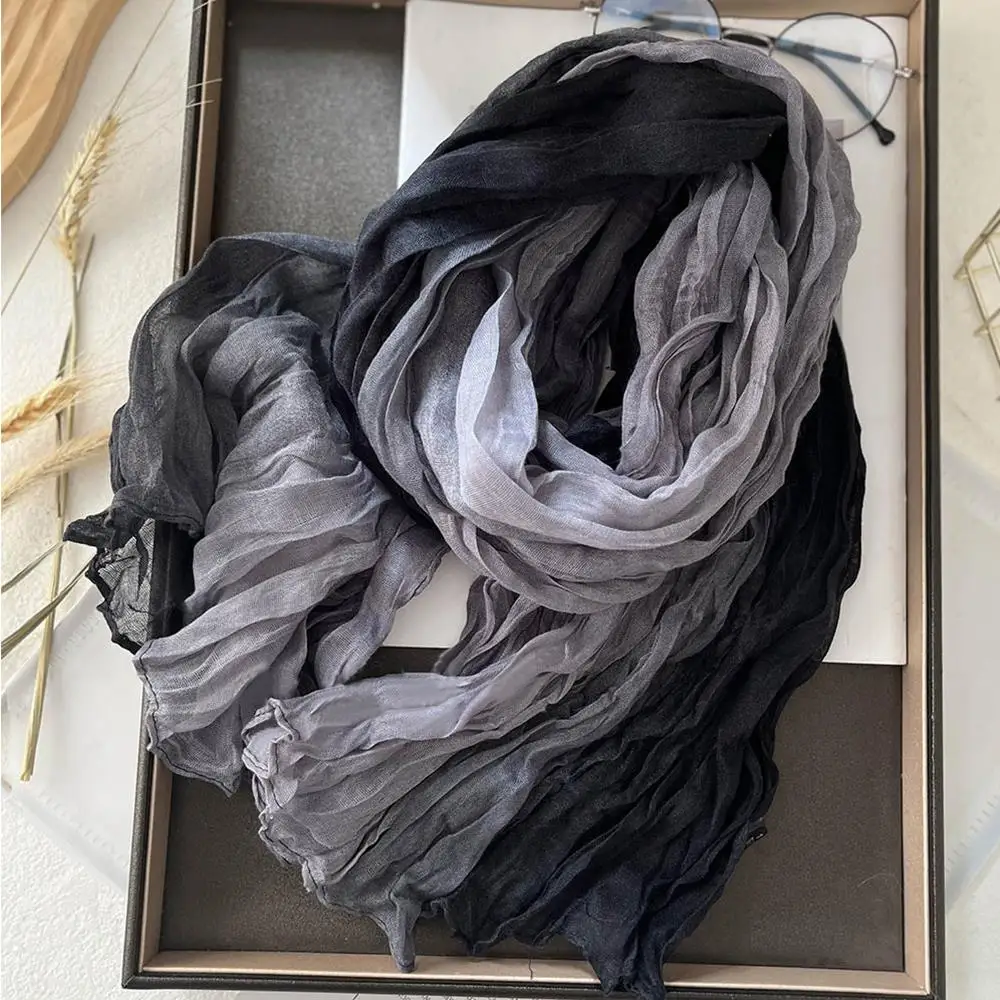 New Women's Long Pleated Shawl Gradient Cotton Hemp Scarf 180x90cm Autumn Winter Versatile DIY Wasteland Style Long Hijab Scarf
New Women's Long Pleated Shawl Gradient Cotton Hemp Scarf 180x90cm Autumn Winter Versatile DIY Wasteland Style Long Hijab Scarf