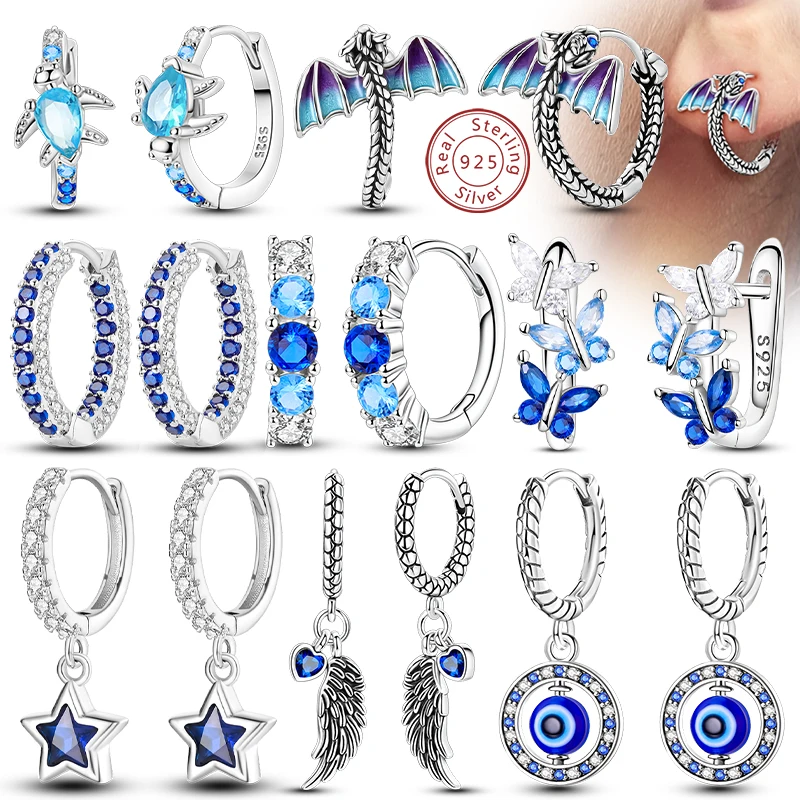 Серьги-кольца, оригинальные серьги-кольца из стерлингового серебра 925 пробы с синим звездным светом и кристаллами огненного дракона, серьги-бабочки для женщин, вечерние свадебные украшения
Серьги-кольца, оригинальные серьги-кольца из стерлингового серебра 925 пробы с синим звездным светом и кристаллами огненного дракона, серьги-бабочки для женщин, вечерние свадебные украшения