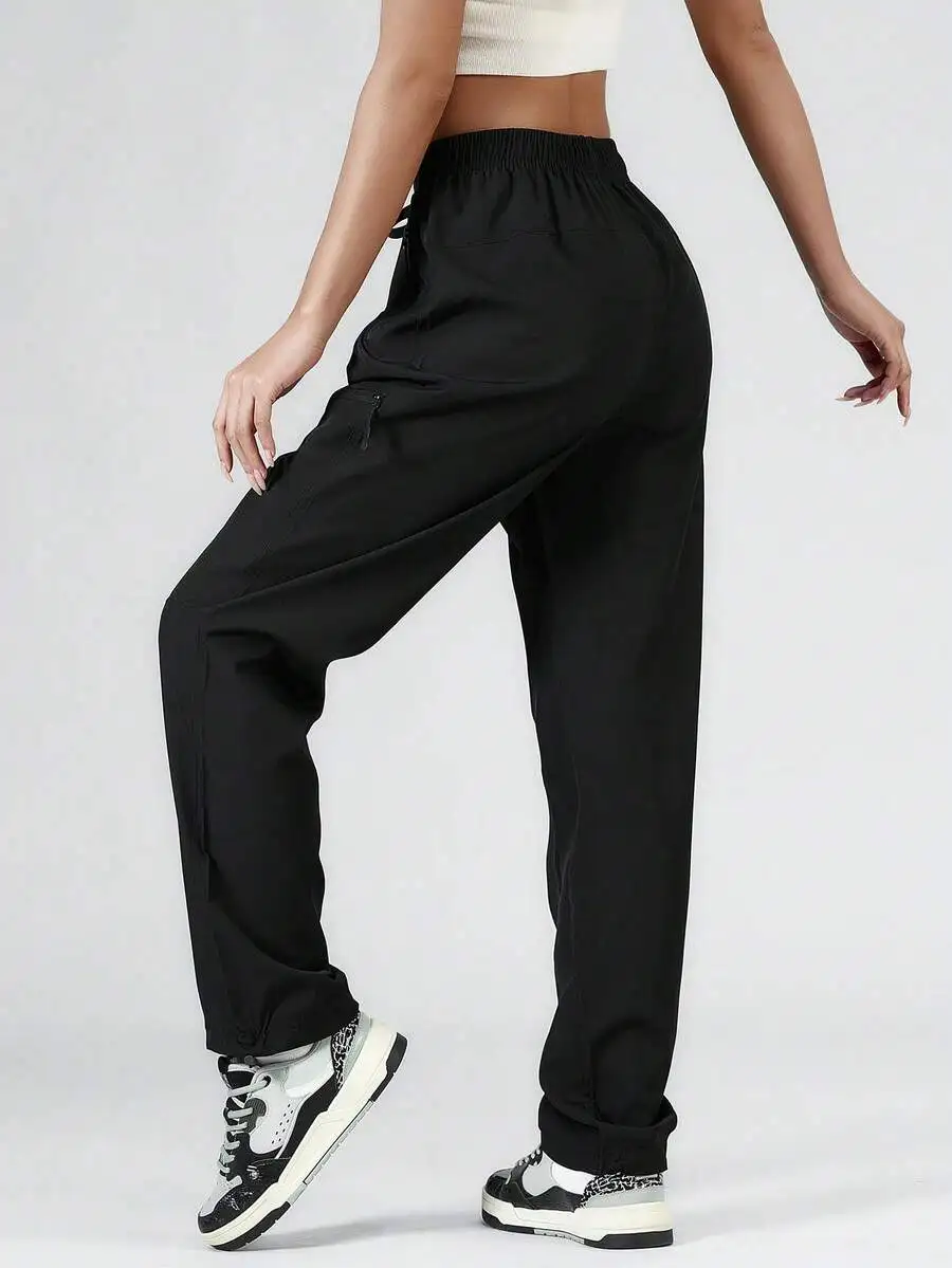Women Quick-Dry Running Joggers With Zipper Pockets Casual Breathable Sport Pants Black
Women Quick-Dry Running Joggers With Zipper Pockets Casual Breathable Sport Pants Black