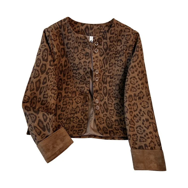 Замшевое леопардовое пальто, женские куртки весны и осени 2024, новая короткая куртка, модная верхняя одежда с карманами и длинными рукавами, однобортные топы
Замшевое леопардовое пальто, женские куртки весны и осени 2024, новая короткая куртка, модная верхняя одежда с карманами и длинными рукавами, однобортные топы