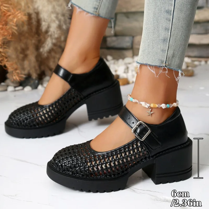 Women High Heels Mesh Sandals Chunky Shoes Trend Mary Jane Leather Shoes Summer 2026 Designer Shallow Pumps Casual Zapatillas
Women High Heels Mesh Sandals Chunky Shoes Trend Mary Jane Leather Shoes Summer 2026 Designer Shallow Pumps Casual Zapatillas