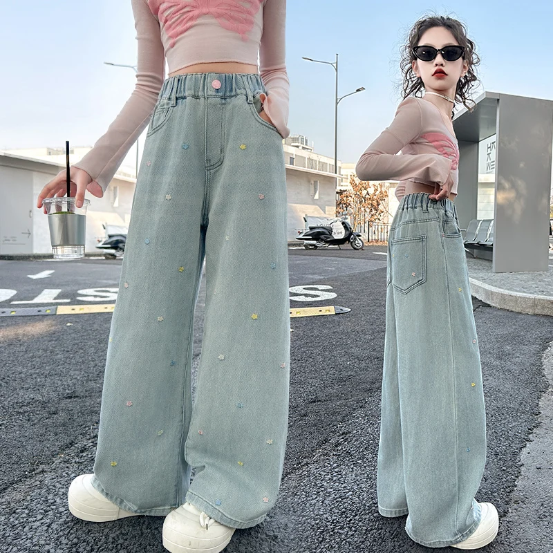 Teen Girl Jeans Baby Girl Wide Leg Denim Teenage Vintage Pants Toddler Girl Casual Fashion Denim Kid Softy Baggy Trousers 4-14Y
Teen Girl Jeans Baby Girl Wide Leg Denim Teenage Vintage Pants Toddler Girl Casual Fashion Denim Kid Softy Baggy Trousers 4-14Y