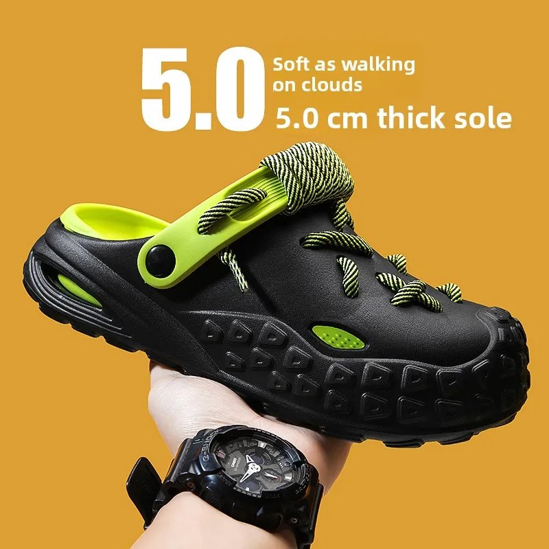 Men's Summer Outdoor Driving Sports Beach Sandals Anti-slip Thick Bottom Head Cover Half Slippers Casual Wear EVA Material
Men's Summer Outdoor Driving Sports Beach Sandals Anti-slip Thick Bottom Head Cover Half Slippers Casual Wear EVA Material