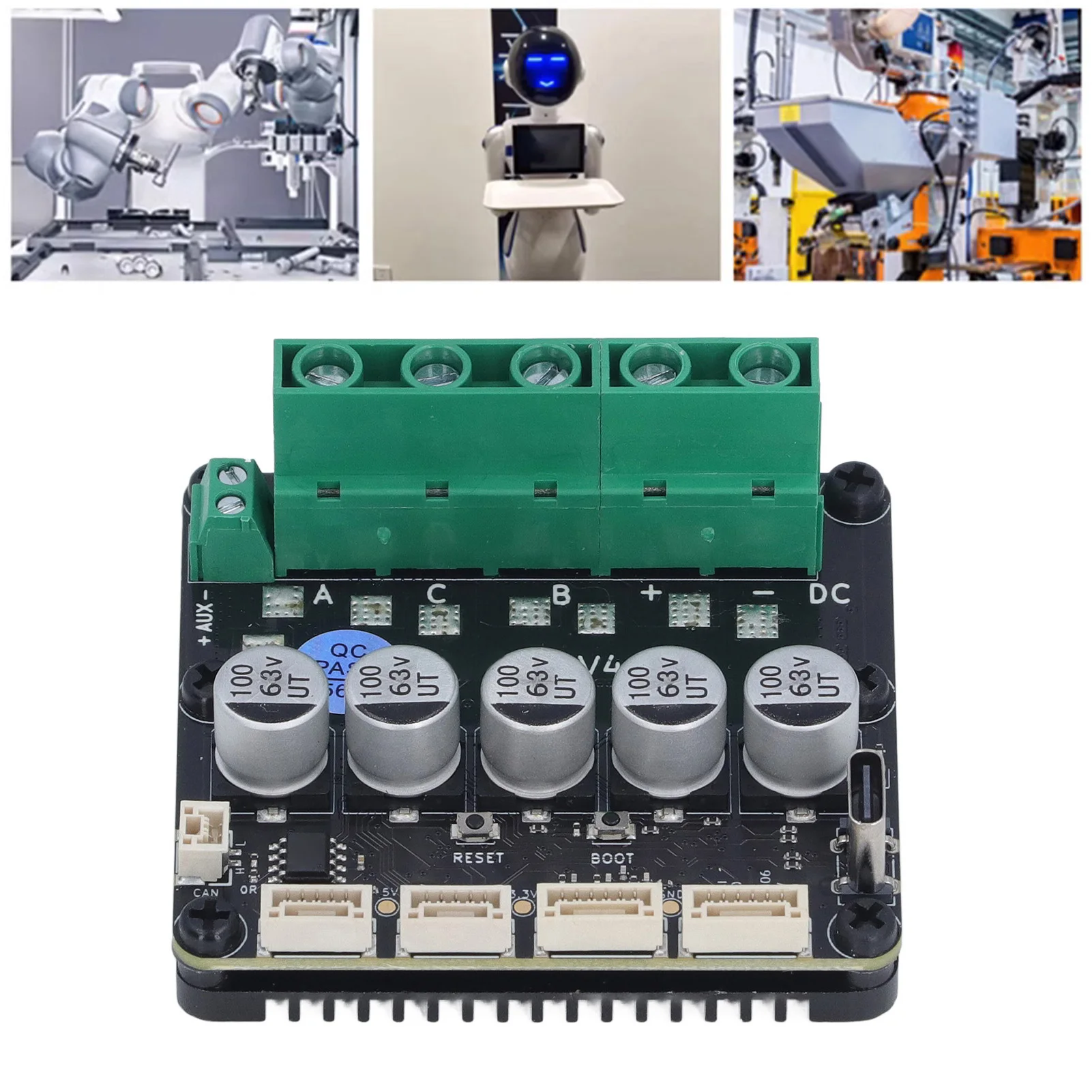 Brushless Servo Motor Controller 8-56V Brushless Servo Motor Driver Board STM32F405RGT6 Microprocessor for Robot Joint Control
Brushless Servo Motor Controller 8-56V Brushless Servo Motor Driver Board STM32F405RGT6 Microprocessor for Robot Joint Control
