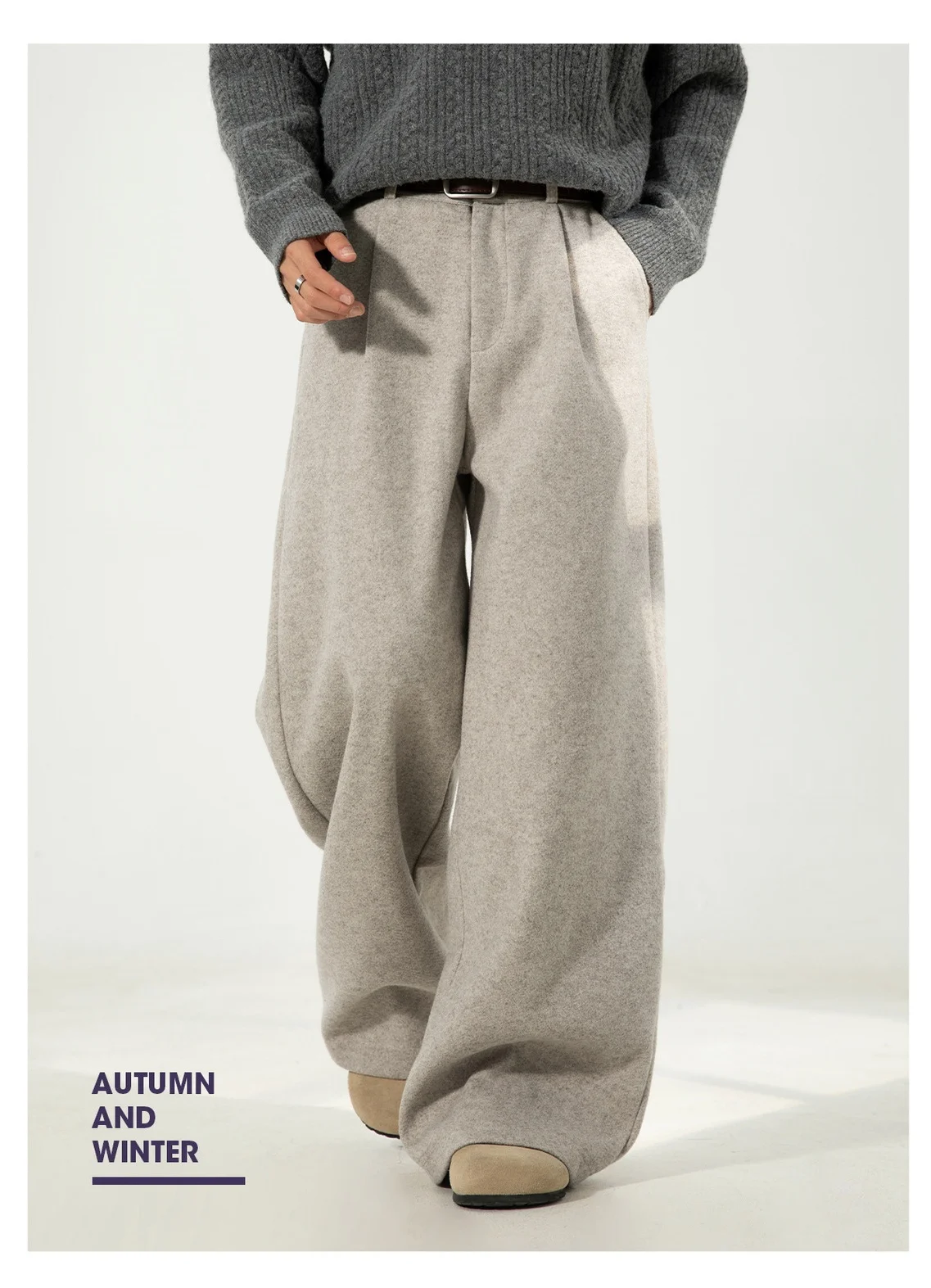 Heavyweight Textured Wool Casual Trousers Men Draping Loose Straight-Leg Suit Trousers Versatile Long-Length Pants
Heavyweight Textured Wool Casual Trousers Men Draping Loose Straight-Leg Suit Trousers Versatile Long-Length Pants