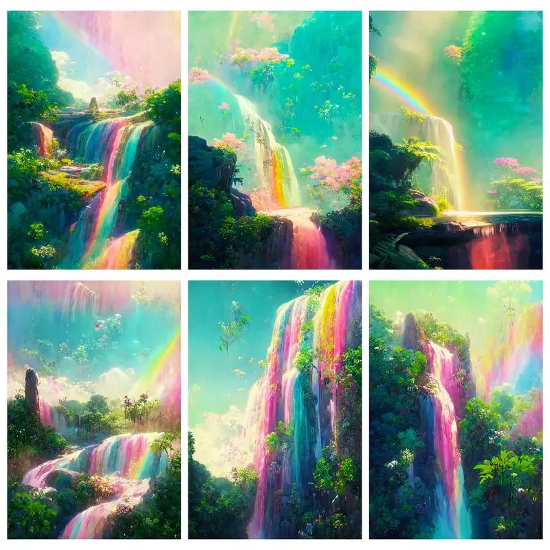 SDOYUNO Painting By Numbers On Canvas To Paint Rainbow Waterfall Decorative Landscape Arts Crafts
SDOYUNO Painting By Numbers On Canvas To Paint Rainbow Waterfall Decorative Landscape Arts Crafts
