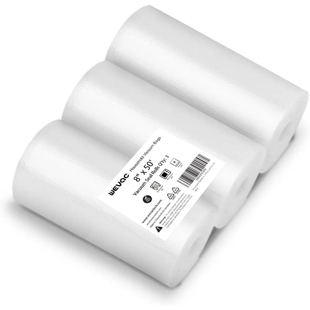 8 Inch x 50 Feet Vacuum Sealer Rolls, Ideal for Food Storage, Sous Vide, and Meal Prep
8 Inch x 50 Feet Vacuum Sealer Rolls, Ideal for Food Storage, Sous Vide, and Meal Prep
