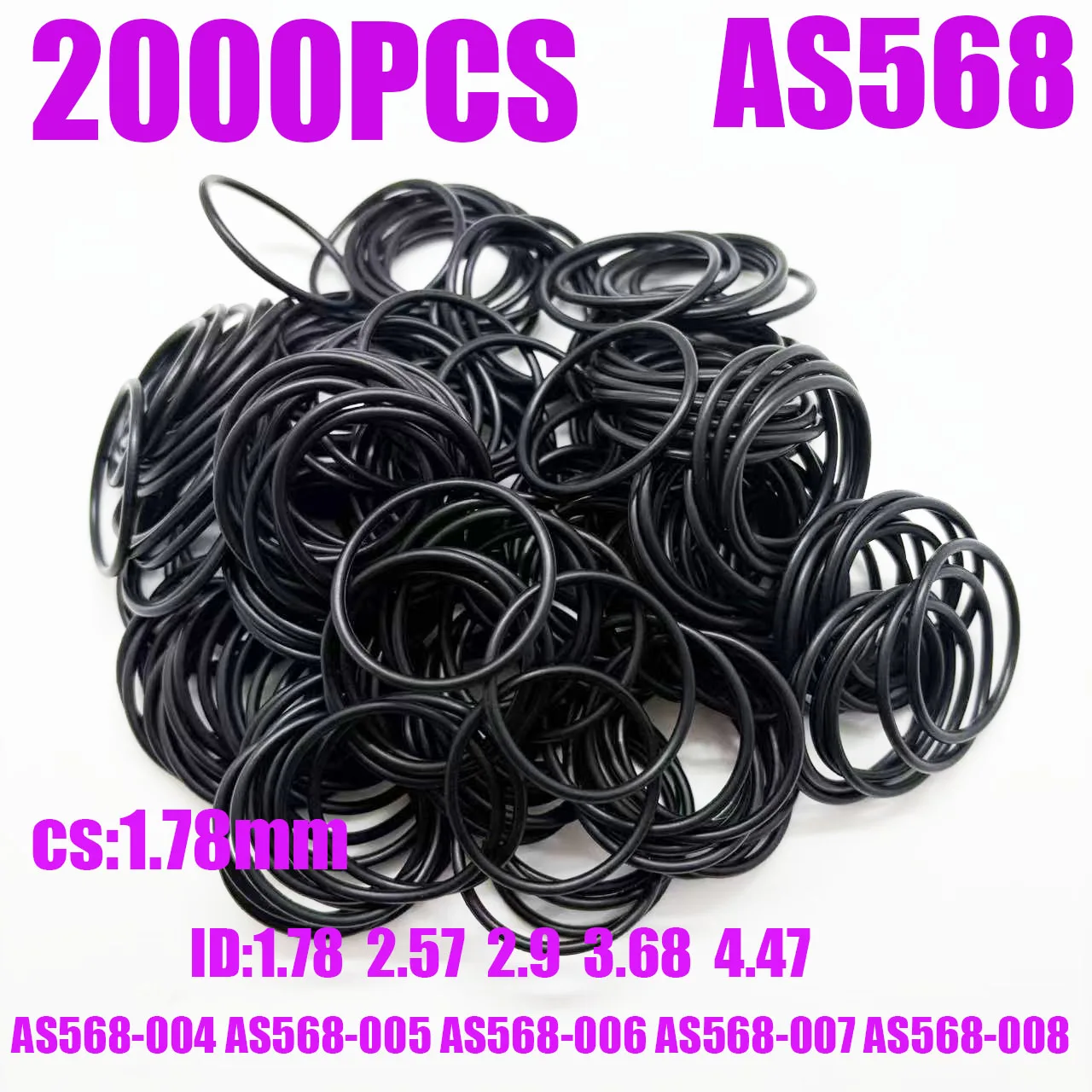 USA STD 2000PCS AS568-004 005 006 007 008 O-ring,NBR70 ROHS Rubber ring cs1.78MM ID1.78 2.57 2.9 3.68 4.47
USA STD 2000PCS AS568-004 005 006 007 008 O-ring,NBR70 ROHS Rubber ring cs1.78MM ID1.78 2.57 2.9 3.68 4.47