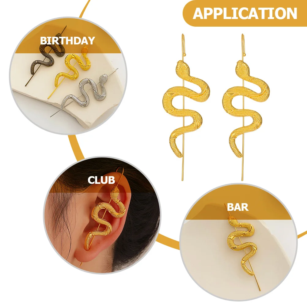 2Pcs Snake Ear Clip No Piercing Required Stylish Ear Cuff Hook for Women Cool Edgy Look Party Wedding Club Wear
2Pcs Snake Ear Clip No Piercing Required Stylish Ear Cuff Hook for Women Cool Edgy Look Party Wedding Club Wear
