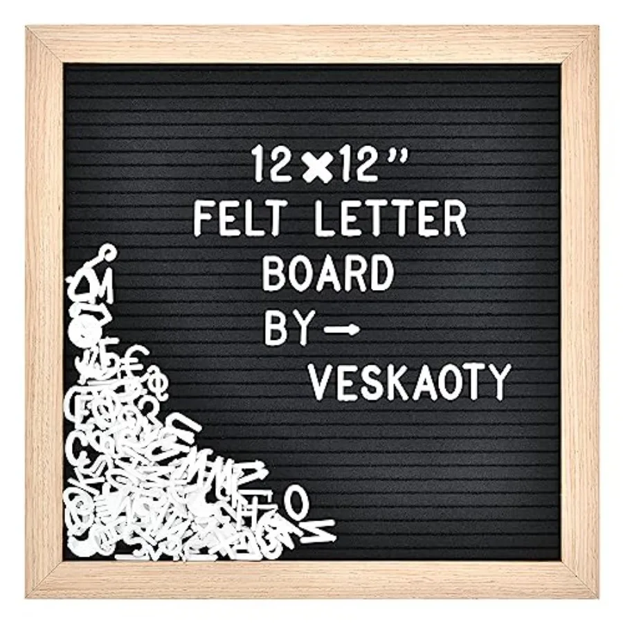 Felt Letter Board with 460 Letters, Numbers and Symbols - 12 x 12 inch Changeable Message Board with Wooden Frame Wall Mount Ho
Felt Letter Board with 460 Letters, Numbers and Symbols - 12 x 12 inch Changeable Message Board with Wooden Frame Wall Mount Ho