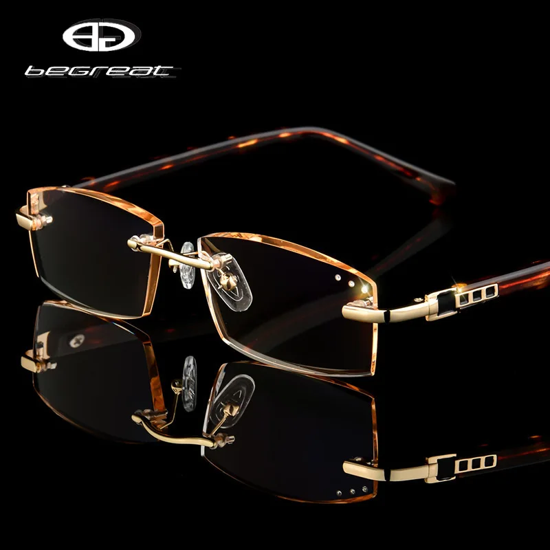 BEGREAT Luxury Designer Reading Glasses Rimless Diamond Cutting Frame Square Reader Glasses Men Women Presbyopia Anti-blue Light
BEGREAT Luxury Designer Reading Glasses Rimless Diamond Cutting Frame Square Reader Glasses Men Women Presbyopia Anti-blue Light