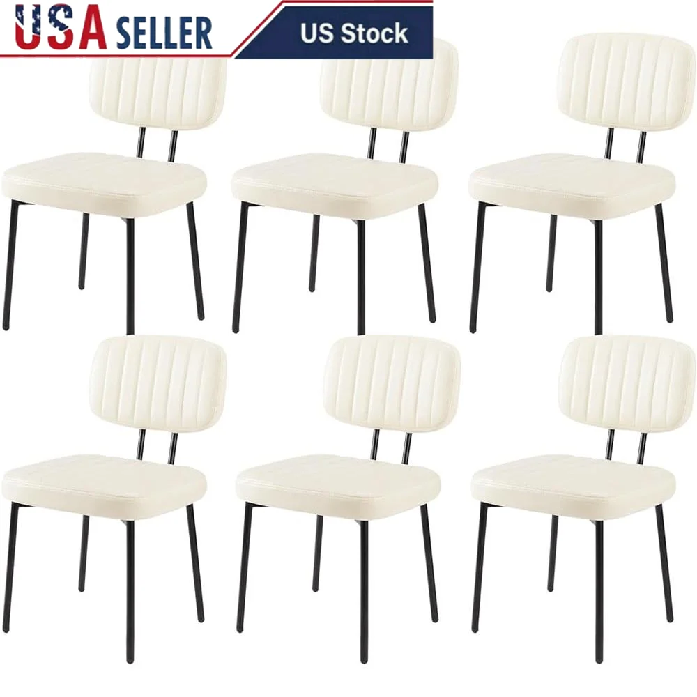 Dining Chairs Set of 6 Upholstered Modern Kitchen Accent Chairs Faux Leather Cushion Ergonomic Design Metal Legs Adjustable Foot
Dining Chairs Set of 6 Upholstered Modern Kitchen Accent Chairs Faux Leather Cushion Ergonomic Design Metal Legs Adjustable Foot