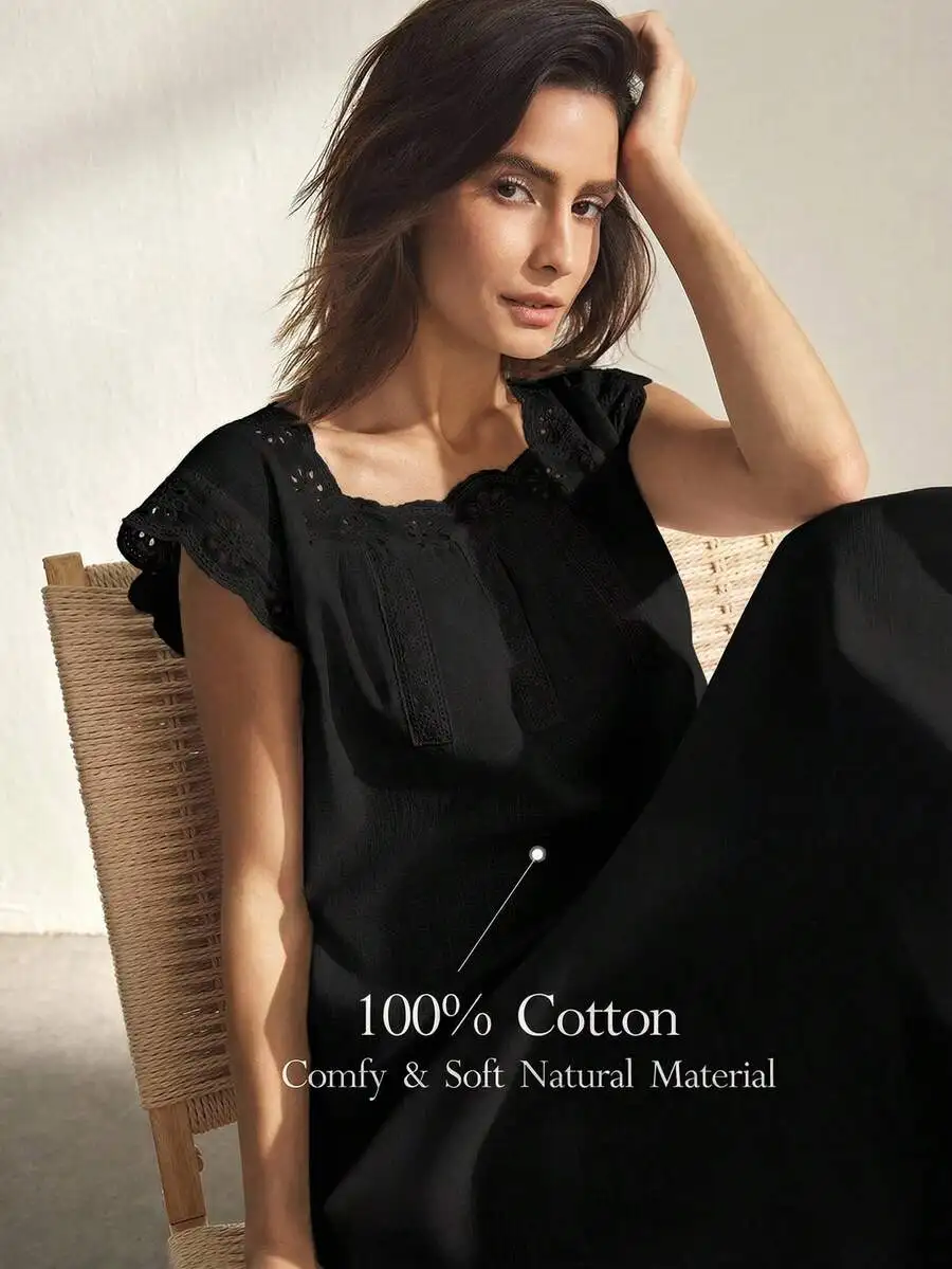 100% Cotton Soft Comfortable Ruffled Nightgown Sleepwear For Women
100% Cotton Soft Comfortable Ruffled Nightgown Sleepwear For Women