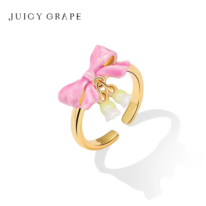 Изысканное кольцо JUICY GRAPE с розовым бантом, ручной работы, с эмалью, позолоченное 18-каратным золотом, для вечеринок и в качестве подарка на день рождения
Изысканное кольцо JUICY GRAPE с розовым бантом, ручной работы, с эмалью, позолоченное 18-каратным золотом, для вечеринок и в качестве подарка на день рождения