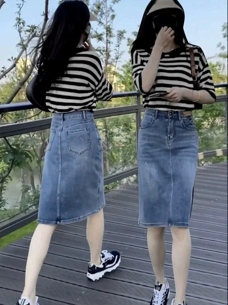 Fashionable Small Fragrance Style Half Skirt Set Women Summer New Elegance Short Sleeve Striped Shirt Denim Wrap around Skirt...
Fashionable Small Fragrance Style Half Skirt Set Women Summer New Elegance Short Sleeve Striped Shirt Denim Wrap around Skirt...