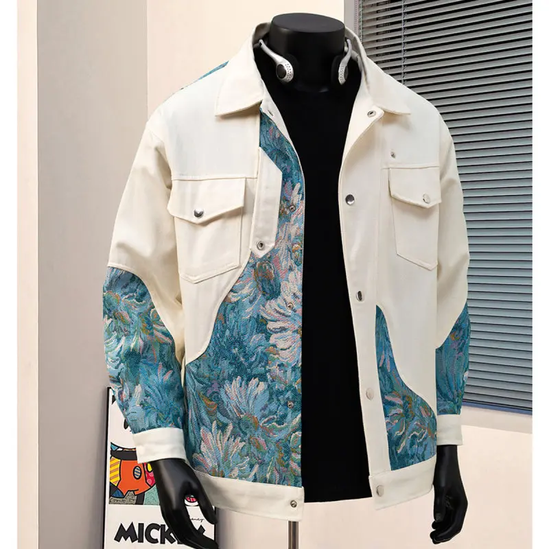 New Chinese Sle National Trend Embroidered Patchwork Men's Workwear Jaet Canvas High Street Faion Outerwear Coat
New Chinese Sle National Trend Embroidered Patchwork Men's Workwear Jaet Canvas High Street Faion Outerwear Coat