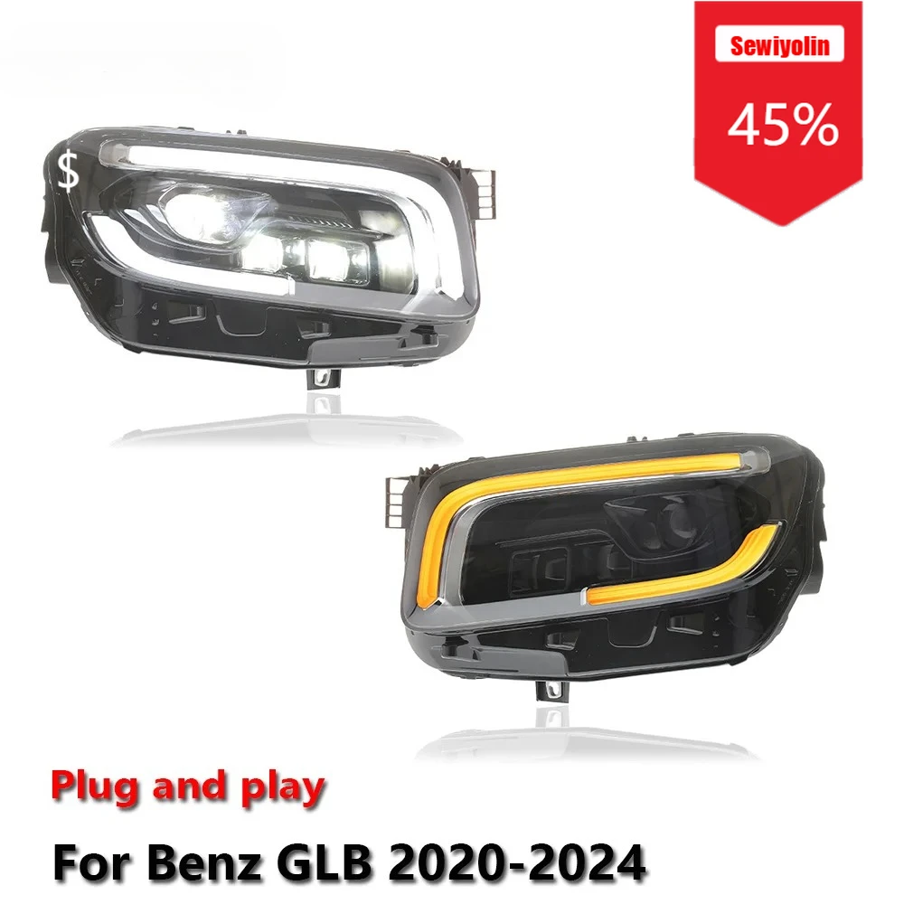 Sewiyolin автомобильные светодиодные фары в сборе для Benz GLB 2020-2024 противотуманные DRL тормозные указатели поворота Plug and Play
Sewiyolin автомобильные светодиодные фары в сборе для Benz GLB 2020-2024 противотуманные DRL тормозные указатели поворота Plug and Play