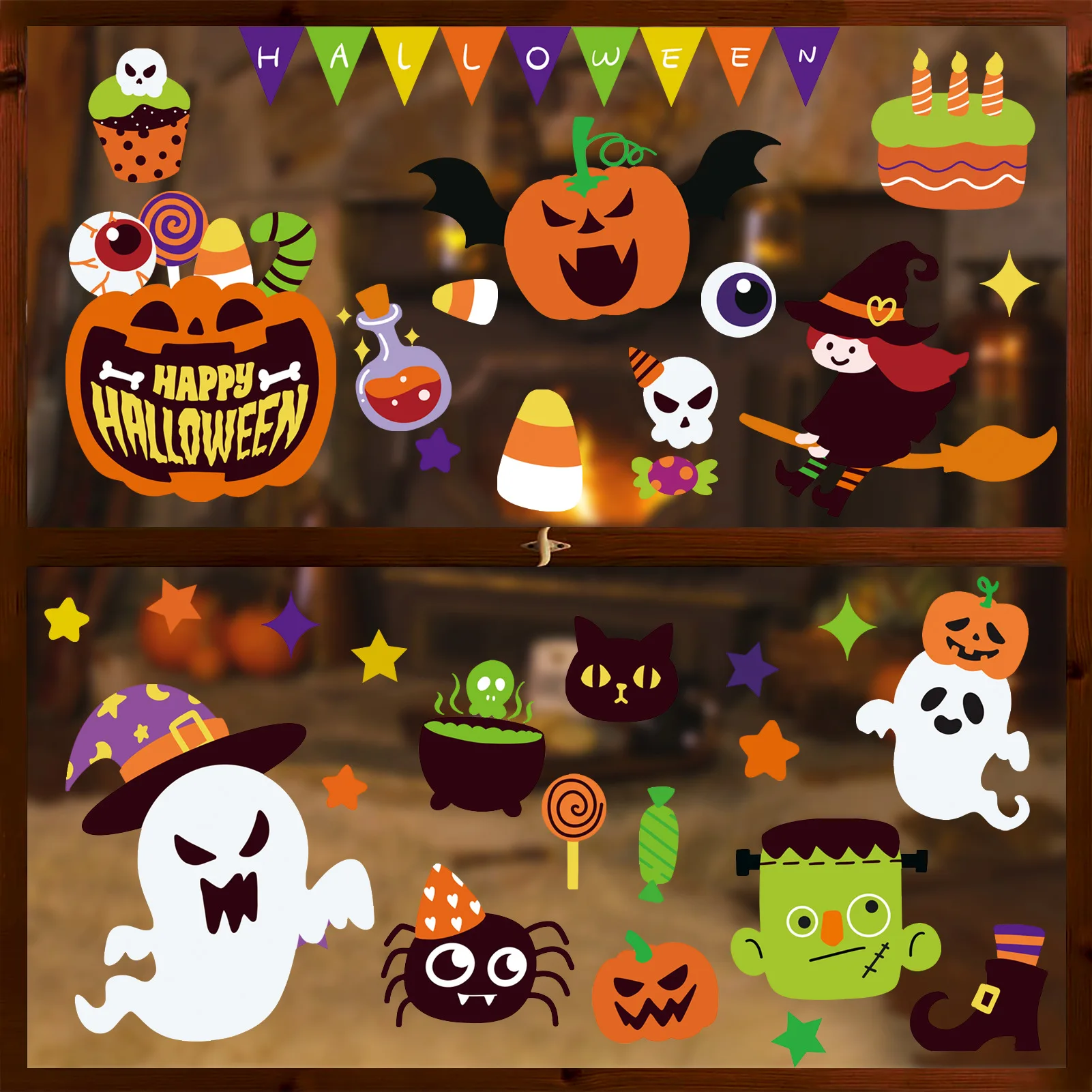 Static Cling Halloween Stickers Window Wall Decals for Mall Haunted Scene Shop Store Glass Door Decoration Supply
Static Cling Halloween Stickers Window Wall Decals for Mall Haunted Scene Shop Store Glass Door Decoration Supply