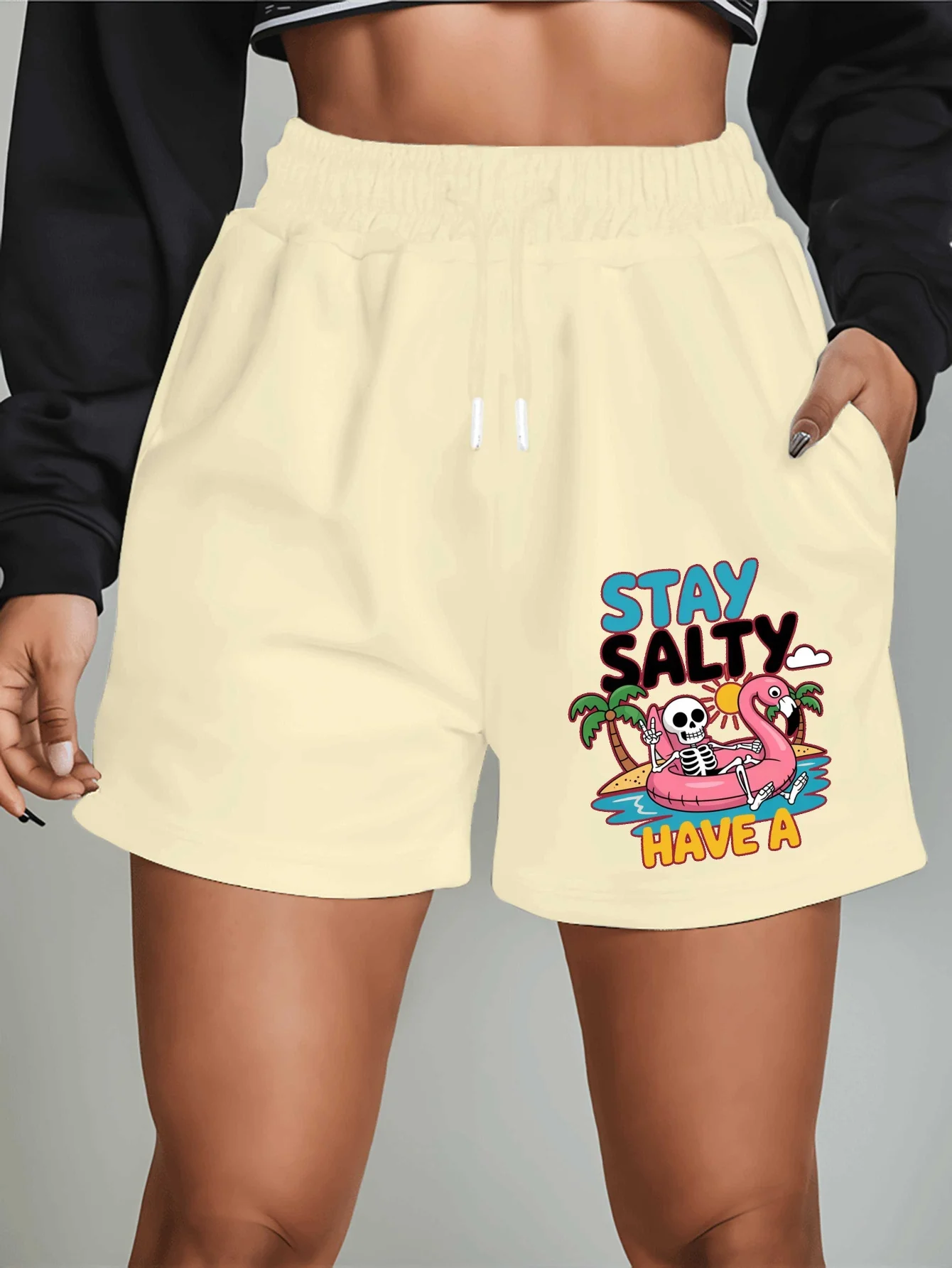 Skeleton Flamingo New Women's Shorts Summer Casual Versatile Trendy Outerwear Pentagram Pants Summer Beach Pants
Skeleton Flamingo New Women's Shorts Summer Casual Versatile Trendy Outerwear Pentagram Pants Summer Beach Pants