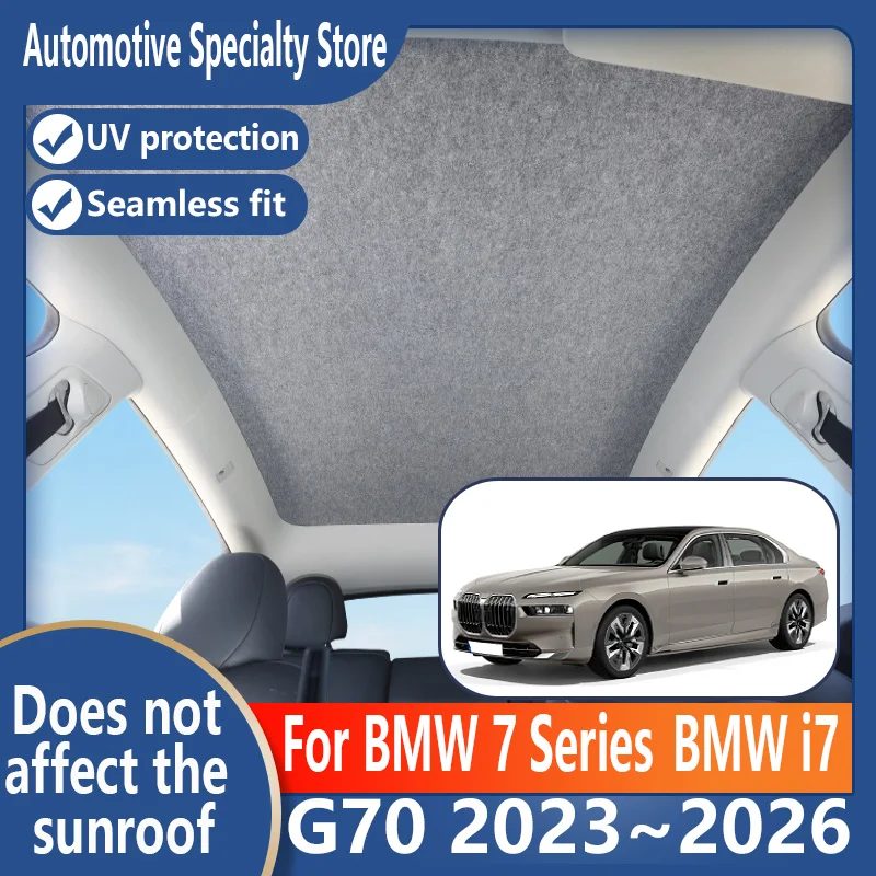 For BMW 7 Series G70 2023~2026 Car Panoramic Sunroof Insulation Roof Visor Electrostatic Adsorption Suede Fabric Sun Protection
For BMW 7 Series G70 2023~2026 Car Panoramic Sunroof Insulation Roof Visor Electrostatic Adsorption Suede Fabric Sun Protection