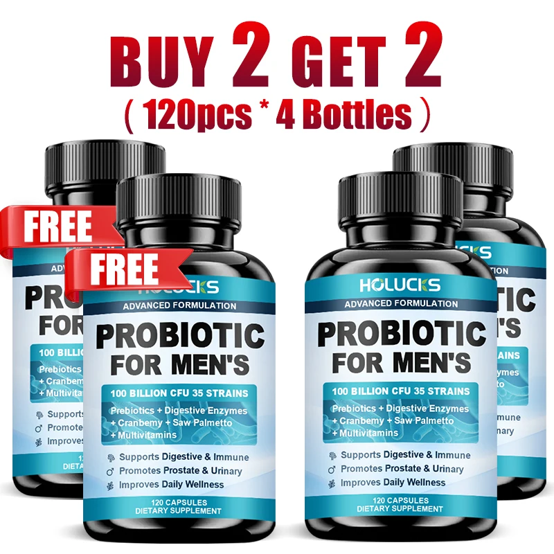 HOLUCKS Advanced Men's Probiotic Supplement - 35 Strains, Saw Palmetto, Cranberry, Support Gut, Prostate & Urinary Tract Health
HOLUCKS Advanced Men's Probiotic Supplement - 35 Strains, Saw Palmetto, Cranberry, Support Gut, Prostate & Urinary Tract Health