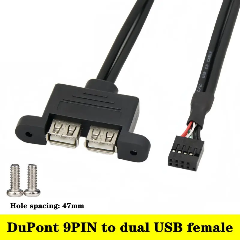 0.3m 0.5m Motherboard 9-Hole to Dual Port USB 2.0 Female Expansion Cable DuPont 9PIN to Dual USB Female With Ear Extension Cable
0.3m 0.5m Motherboard 9-Hole to Dual Port USB 2.0 Female Expansion Cable DuPont 9PIN to Dual USB Female With Ear Extension Cable